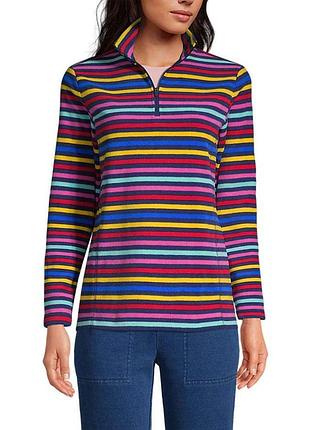 Женский флисовый пуловер с принтом свитшот lands' end