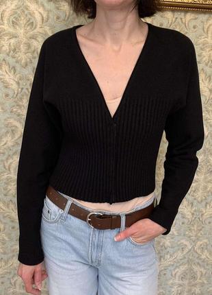 Шерстяна вкорочений джемпер кофтина annette gortz