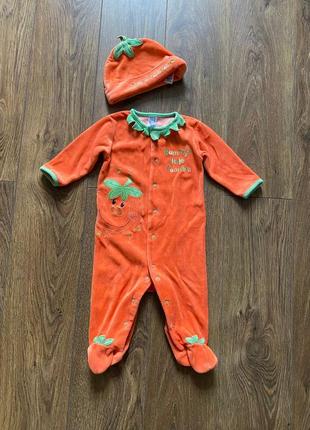 Человечек тыква на halloween 3-6 месяцев