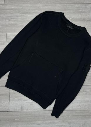 Шерстяной свитшот stone island ghost wool crewneck оригинал кофта мужской свитер