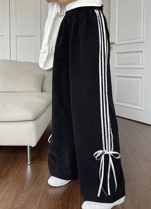 Стильные брюки палаццо трехнитка на флисе