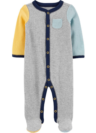 Carters хлопковый человечек пижама поддева слип термо color