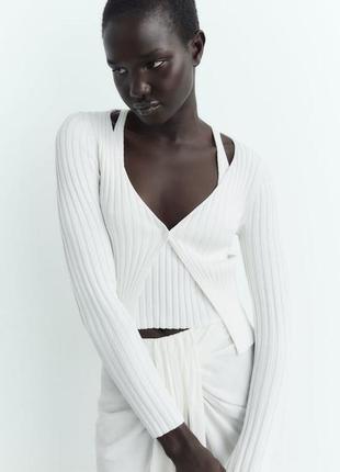 Джемпер водолазка лонгслів білий зара біла