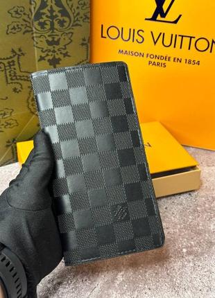 Чоловічий шкіряний гаманець louis vuitton brazza damier infini k041-22 фото