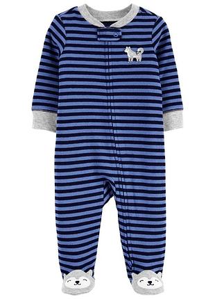 Carters хлопковый человечек пижама поддева слип термо wolf