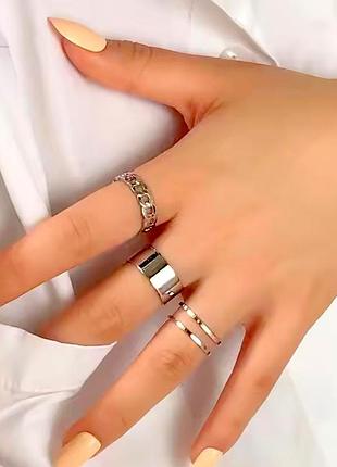 Комплект женских колец в стиле панк