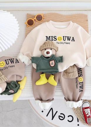 Теплый стильный костюм с мишкой (21)