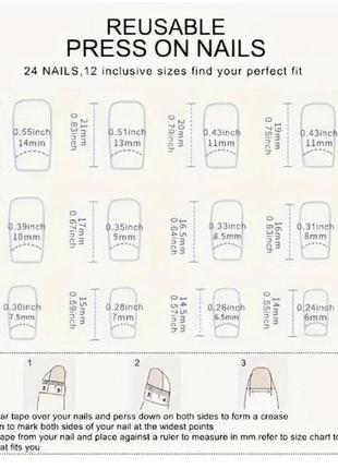 Обим маникюр себе сами)в лоте 96 шт накладных ногтей+клееевые пластины+пилка