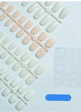 Обим маникюр себе сами)в лоте 96 шт накладных ногтей+клееевые пластины+пилка