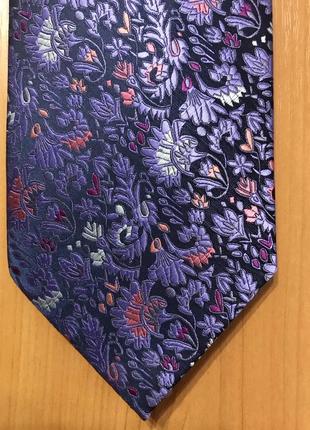 Краватка темно-синє фіолетове бузкове рожеве червоне квіткове з переливом romul&amp; rem