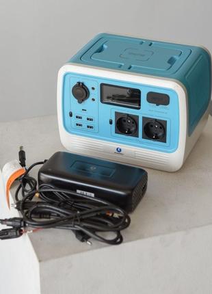 Портативна електростанція zonergy baldr 700 вт блакитного кольору