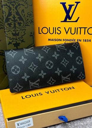 Чоловічий шкіряний гаманець louis vuitton brazza monogram eclipse k041-1