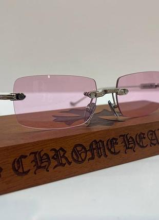 Окуляри chrome hearts soffers 2 с розовою лінзою