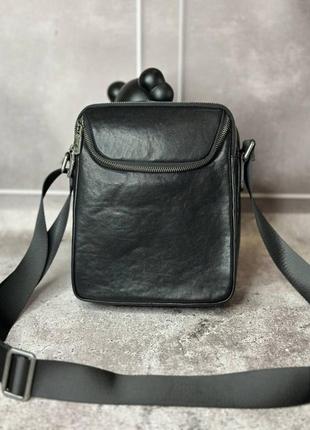 Сумка чорна шкіряна модель 2 s106