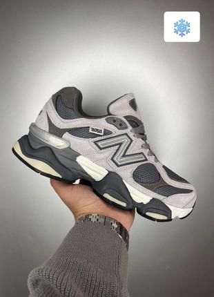 Зимние женские кроссовки new balance 9060 More grey 1950 беланс серого цвета термо