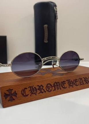 Окуляри chrome hearts lux retro в сріблястій оправі