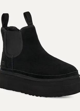 Зимние ботинки ugg neumel platform chelsea boot black6 фото