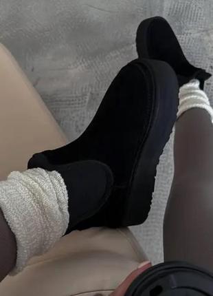 Зимние ботинки ugg neumel platform chelsea boot black2 фото