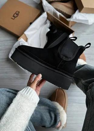 Зимние ботинки ugg neumel platform chelsea boot black3 фото