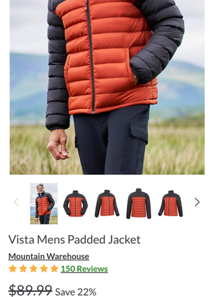 Брендовая зимняя мужская куртка микропуховик mountain warehouse