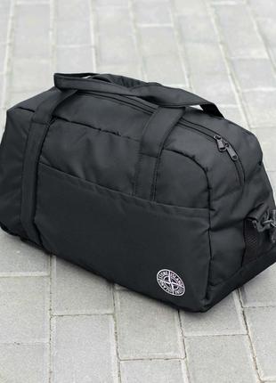 Спортивна сумка stone island ego чорного кольору для тренувань, фітнесу та поїздок сумка стон айленд4 фото