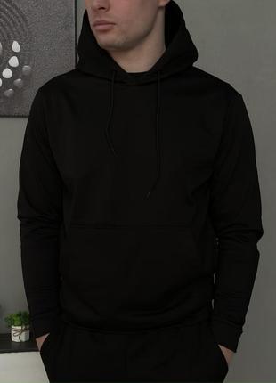 Демисезонный базовый худи черный (дворитка)