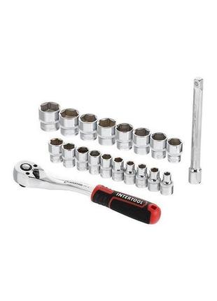 Набор инструмента на планке intertool - 3/8" x 20 ед. storm 2