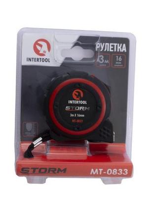 Рулетка intertool - 3 м x 16 мм storm 3