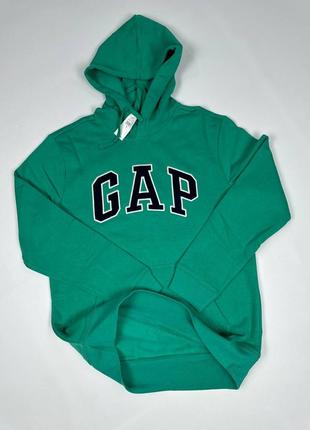 Худи женское / мужское зеленое с капюшоном осеннее весеннее gap
