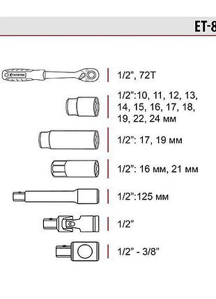 Набор инструмента intertool - 1/2" 20 ед. storm 9