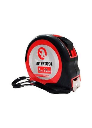 Рулетка intertool - 8 м х 25 мм, автостоп