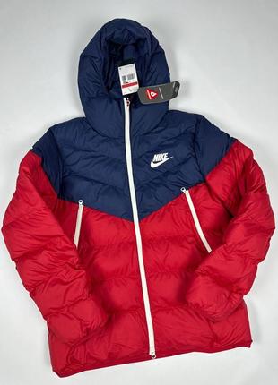 Куртка женская / мужская красная синяя с капюшоном осенняя nike therma fit original
