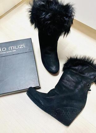 Ботильйони mario muzi (турція) натуральна замша, безплатна доставка нп