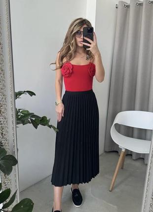 Спідниця плісе міді в стилі valentino