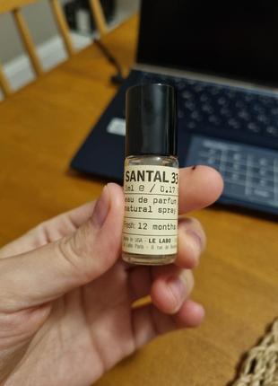 Мініатюра 5 мл le labo santal 33, оригінал з лондону