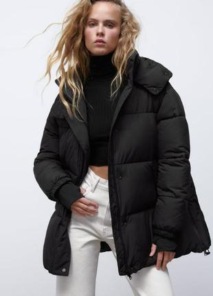 Пуховик с капюшоном zara
