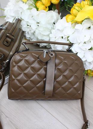 Женская стильная и качественная сумка из эко кожи шоколад