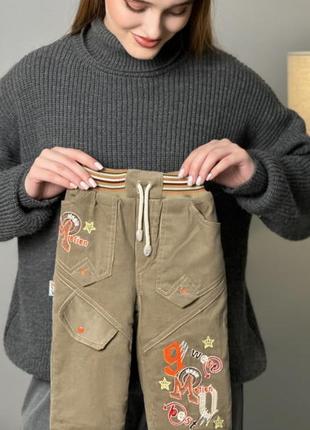 Брюки детские вельветовые на флисе