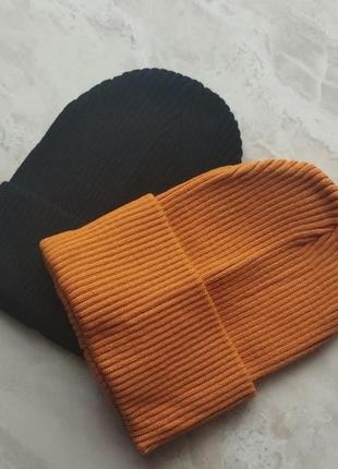 Осенняя новая шапка черная горчица