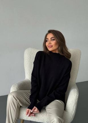 Вязаный свитер с высоким воротом, женский свитер с горлом на осень, свободный свитер под горло, 251