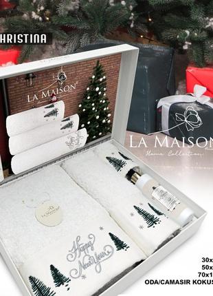 Подарочный набор полотенец la maison, 3 шт. с ароматом christina