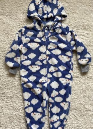 Человечик флисовый,  пижама теплая на рост 92-98 см