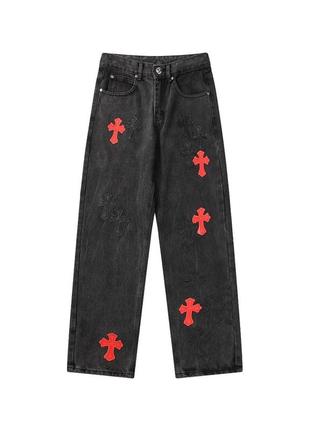 Джинси chrome hearts джинсы хром хартс хром харц