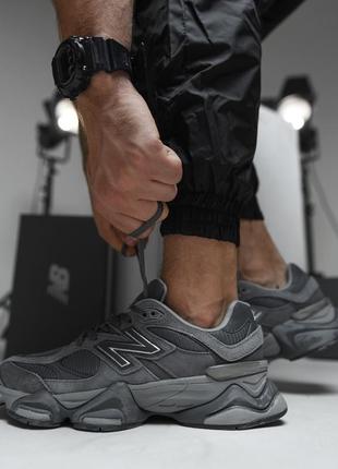 Кроссовки мужские Baskets New Balance Taille 40 серые замшевые спортивные повседневные классические текстильные темно-серые