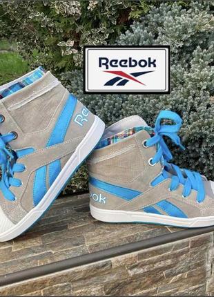 Reebok фирменные высокие женские кроссовки кеды кожаные 38р. оригинал