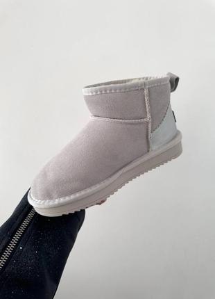 Уггі ugg ultra mini milk silver suede4 фото