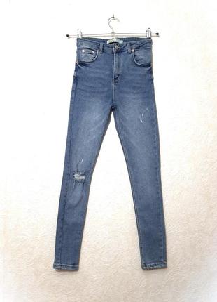 Ponza denim турецкие отличные джинсы синие узкие слимы мужские eur38 с потёртостями