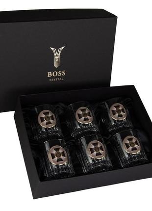 Набор бокалов для виски служба безопасности украины boss crystal, 6 бокалов,360 мл (196-0011)