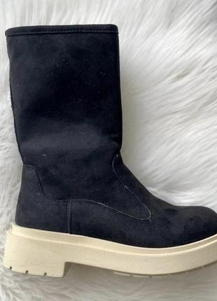 Suede boots short black 36