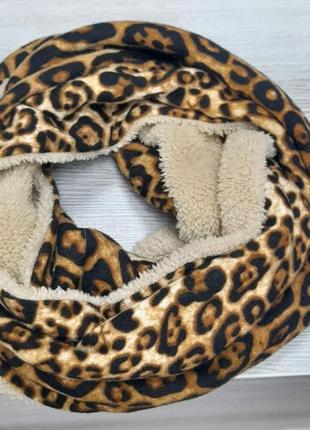 Снуд жіночий, шарф хомут, леопардовий снуд
